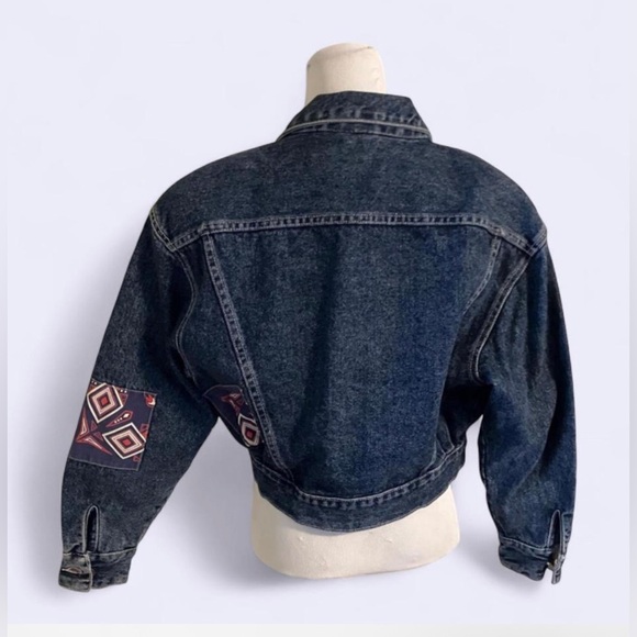 Vintage 80s Patchwork Denim Guess Jeans Jacket Size Small - Picture 2 of 16